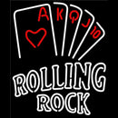 Rolling Rock Poker Series Beer Sign Handmade Art Neon Sign