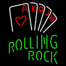 Rolling Rock Poker Series Beer Sign Handmade Art Neon Sign