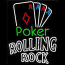 Rolling Rock Poker Tournament Beer Sign Handmade Art Neon Sign