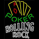 Rolling Rock Poker Yellow Beer Sign Handmade Art Neon Sign
