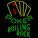 Rolling Rock Poker Yellow Beer Sign Handmade Art Neon Sign