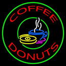 Round Coffee Donuts Handmade Art Neon Sign