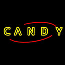 Round Yellow Candy Handmade Art Neon Sign
