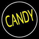 Round Yellow Candy Handmade Art Neon Sign