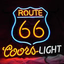 Route 66 Coors Light Handmade Art Neon Sign