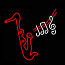 Saxophone Musical Notes Handmade Art Neon Sign