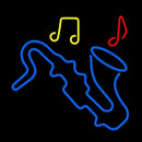 Saxophone With Musical Notes Handmade Art Neon Sign