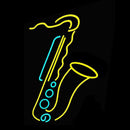 Saxophone Yellow Logo Handmade Art Neon Sign