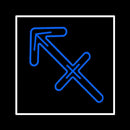 Sagittarius Zodiac Blue Border White Handmade Art Neon Sign