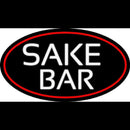Sake Bar Oval With Red Border Handmade Art Neon Sign