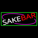 Sake Bar With Green Border Handmade Art Neon Sign