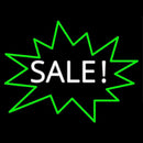 Sale With Green Border Handmade Art Neon Sign