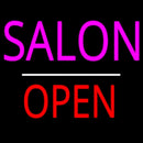 Salon Open White Line Handmade Art Neon Sign