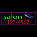 Salon With Comb And Number Handmade Art Neon Sign