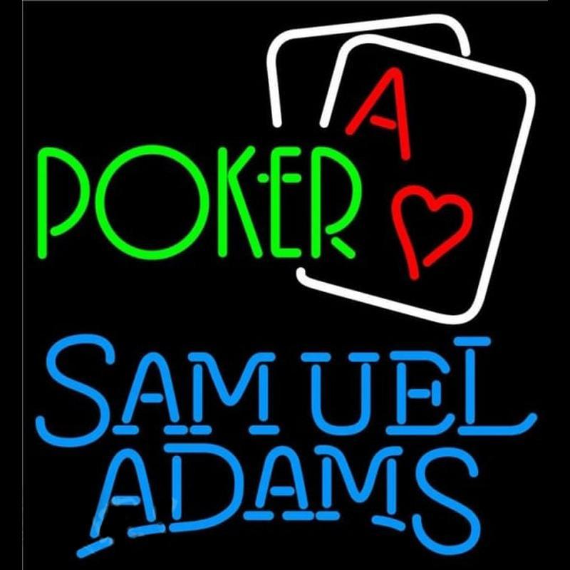Samuel Adams Green Poker Beer Sign Handmade Art Neon Sign