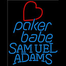 Samuel Adams Poker Girl Heart Babe Beer Sign Handmade Art Neon Sign
