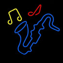 Saxophone With Musical Notes Handmade Art Neon Sign
