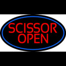 Scissor Open With Blue Border Handmade Art Neon Sign