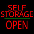 Self Storage Open Block Green Line Handmade Art Neon Sign