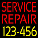 Service Repair With Phone Number Handmade Art Neon Sign