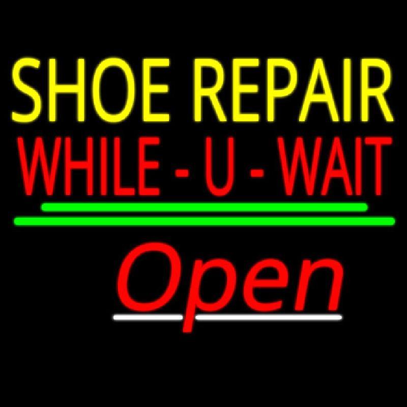 Shoe Repair While You Wait Open Handmade Art Neon Sign