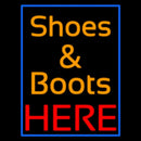 Shoes And Boots Here With Blue Border Handmade Art Neon Sign