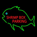 Shrimp Box Parking With Green Fish Handmade Art Neon Sign
