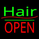 Slant Hair Block Open Green Line Handmade Art Neon Sign