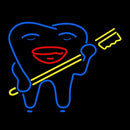 Smiley Teeth With Tooth Brush Dentist Handmade Art Neon Sign