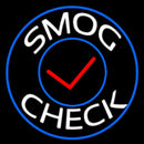 Smog Check Blue Round Handmade Art Neon Sign