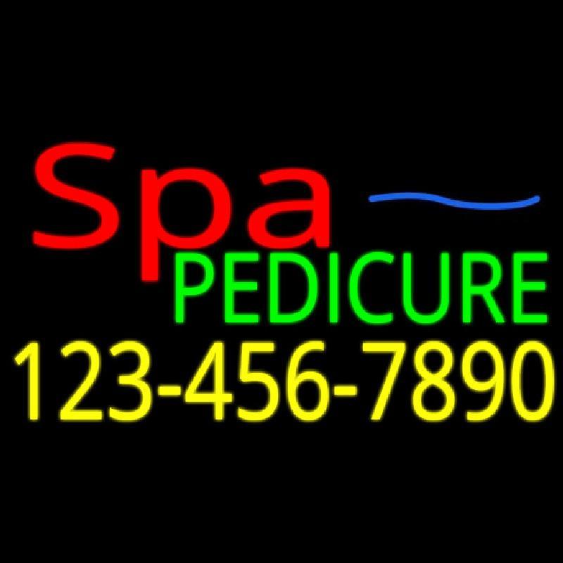 Spa Pedicure With Phone Number Handmade Art Neon Sign