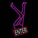 Strip Girl Enter Logo Handmade Art Neon Sign