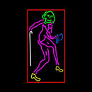 Strip Girl With Hat And Stick Handmade Art Neon Sign