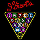 Strohs 15 Ball Billiards Pool Beer Sign Handmade Art Neon Sign