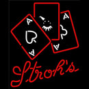 Strohs Ace And Poker Beer Sign Handmade Art Neon Sign