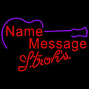 Strohs Acoustic Guitar Beer Sign Handmade Art Neon Sign