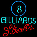 Strohs Ball Billiards Pool Beer Sign Handmade Art Neon Sign