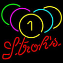 Strohs Billiards Rack Pool Beer Sign Handmade Art Neon Sign