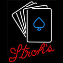Strohs Cards Beer Sign Handmade Art Neon Sign