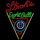 Strohs Eightball Billiards Pool Beer Sign Handmade Art Neon Sign
