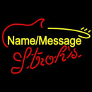Strohs Electric Guitar Beer Sign Handmade Art Neon Sign