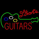 Strohs Guitar Flashing Beer Sign Handmade Art Neon Sign