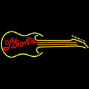Strohs Guitar Yellow Orange Beer Sign Handmade Art Neon Sign