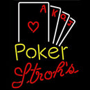 Strohs Poker Ace Series Beer Sign Handmade Art Neon Sign