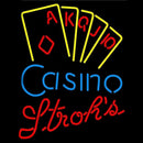 Strohs Poker Casino Ace Series Beer Sign Handmade Art Neon Sign