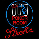 Strohs Poker Room Beer Sign Handmade Art Neon Sign