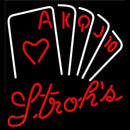 Strohs Poker Series Beer Sign Handmade Art Neon Sign