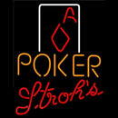 Strohs Poker Squver Ace Beer Sign Handmade Art Neon Sign