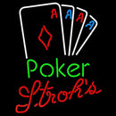 Strohs Poker Tournament Beer Sign Handmade Art Neon Sign