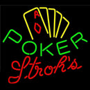 Strohs Poker Yellow Beer Sign Handmade Art Neon Sign